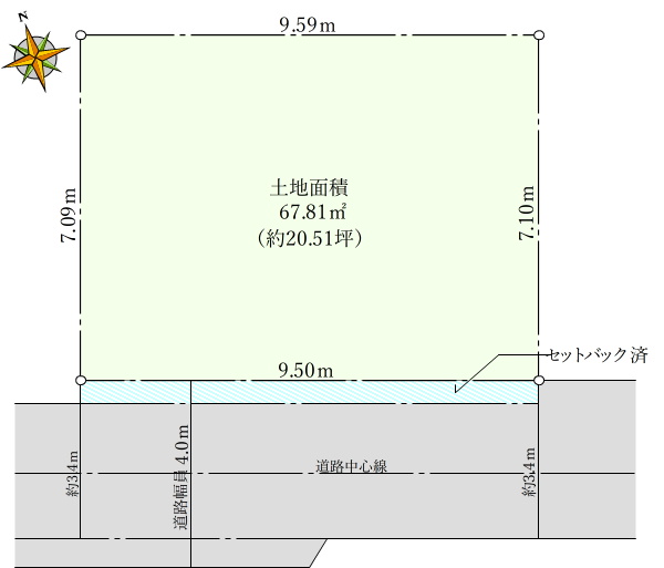 土地区画図　セットバック済みです